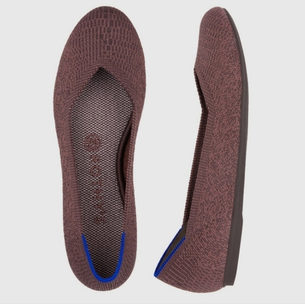 Rothys 7.5 Truffle Python Flats Shoes Retired